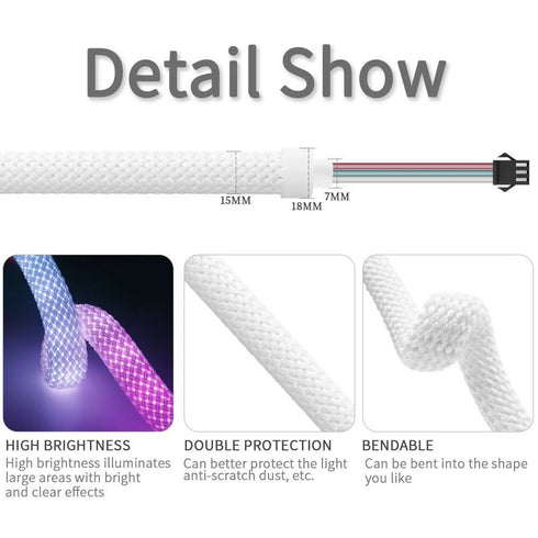 Neon LED Rope Lights, 360 Led Light Strip Waterproof Strip with Music Sync,Remote & APP Control,USB-Powered Flexible Lighting for Indoor/Outdoo